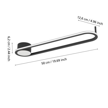 Eglo - LED mennyezeti lámpatest LED/24W/230V 2700/4000/6500K fekete