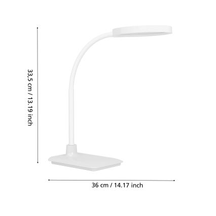 Eglo - fényerőszabályozható, flexibilis LED asztali lámpa LED/5,5W/230V 2700/4000/6500K fehér