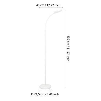 Eglo - LED dimmelhető flexibilis állólámpa LED/5,5W/230V 2700/4000/6500K fehér