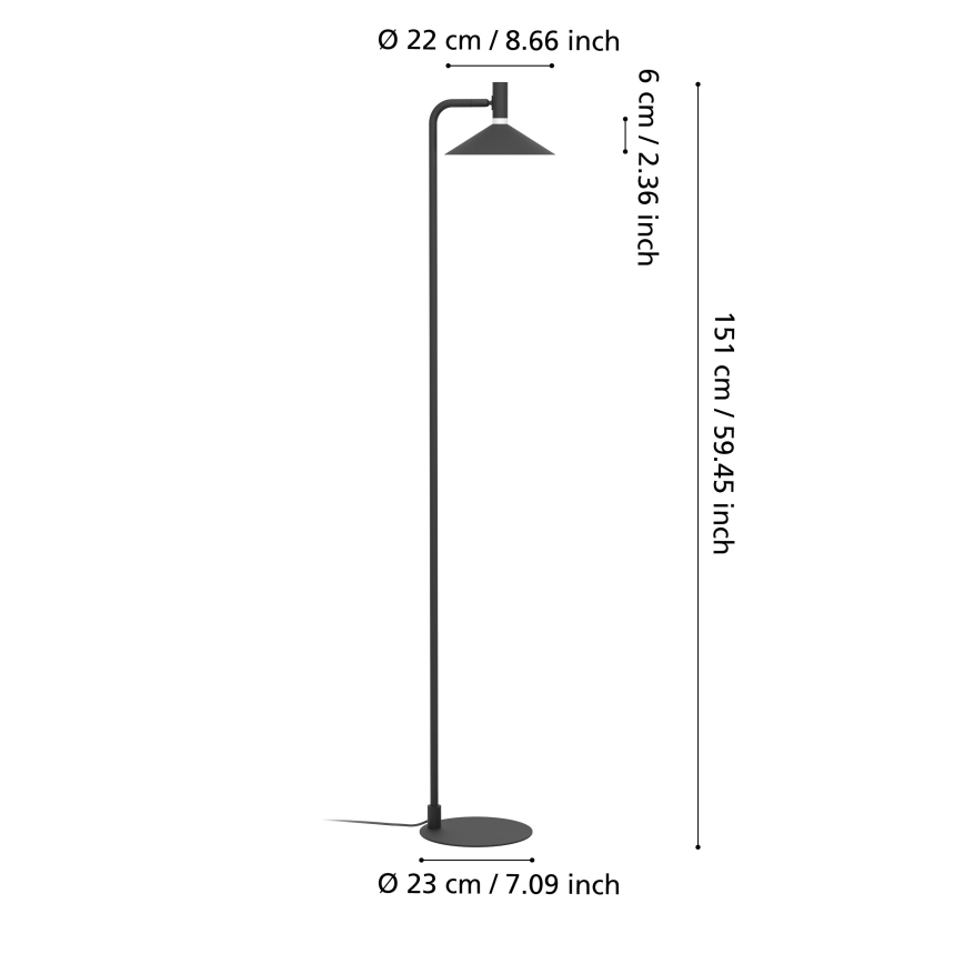 Eglo - LED RGBW dimmelhető állólámpa LED/7,5W/230V 2700-6500K fekete