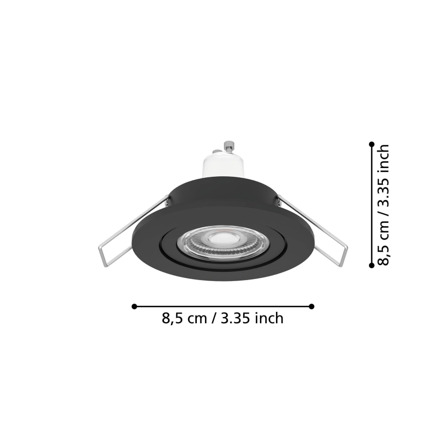 Eglo - LED fürdőszobai süllyesztett spotlámpa 1xGU10/4,5W/230V IP44 fekete
