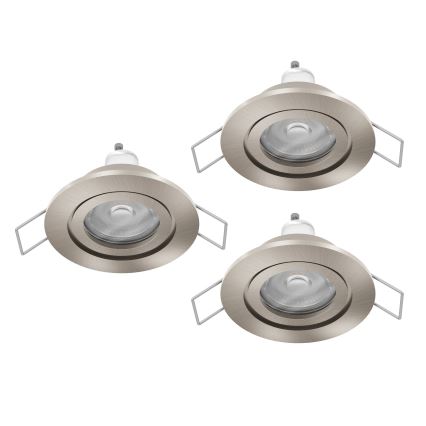 Eglo - 3 darabos LED fürdőszobai süllyesztett spotlámpa 1xGU10/4,5W/230V IP44 matt króm
