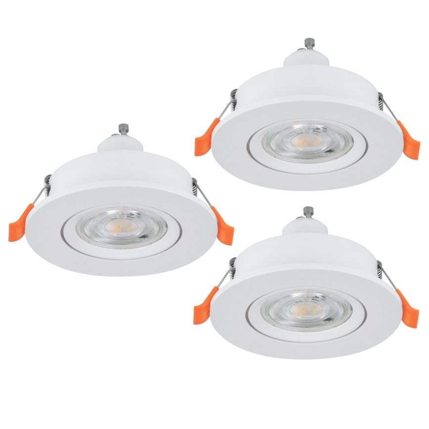 Eglo - SZETT 3x LED-es beépíthető spotlámpa 1xGU10/4,5W/230V fehér