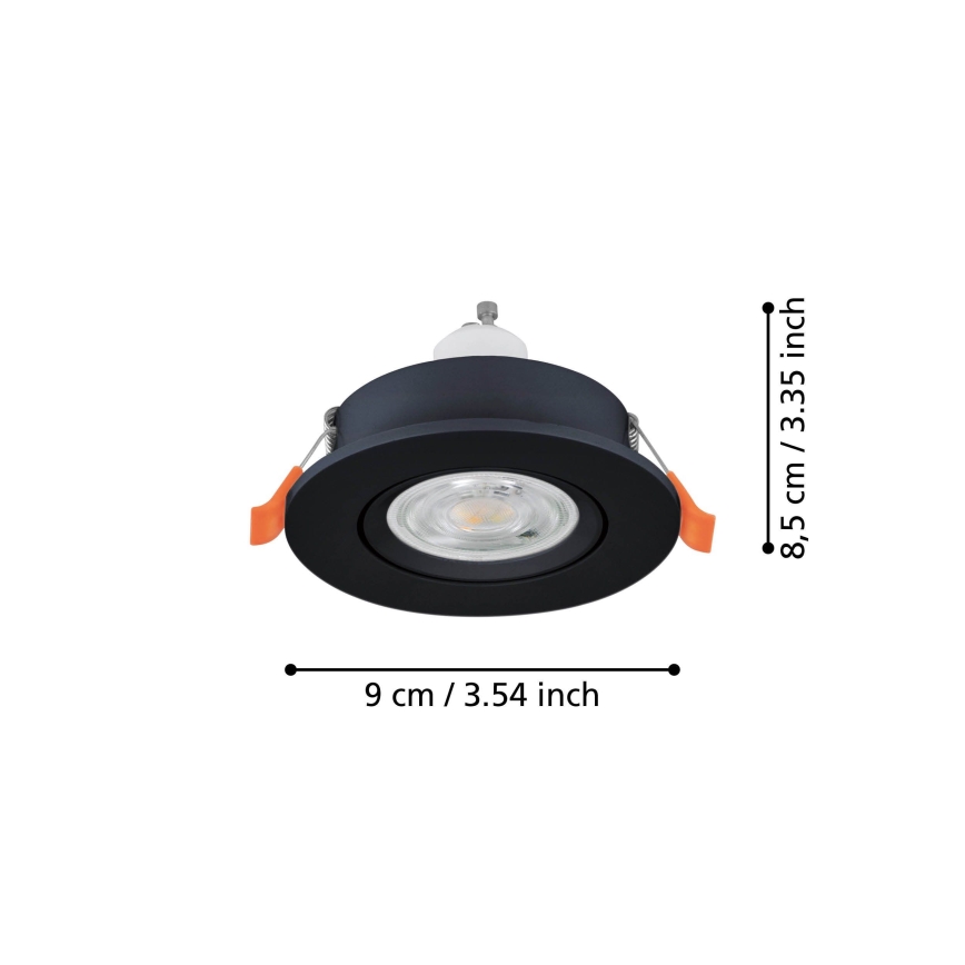 Eglo - LED beépíthető spotlámpa 1xGU10/4,5W/230V fekete