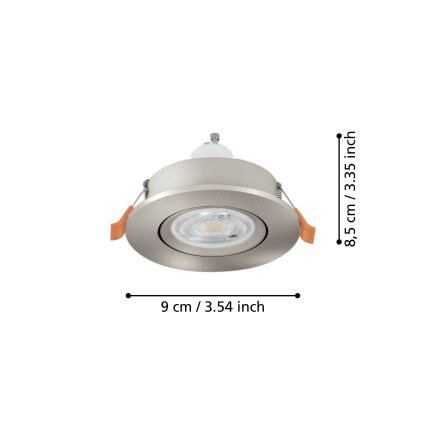 Eglo - LED beépíthető spotlámpa 1xGU10/4,5W/230V matt króm