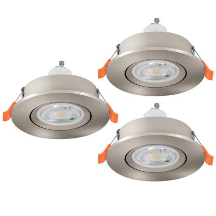 Eglo - 3 darabos LED beépíthető spotlámpa 1xGU10/4,5W/230V matt króm