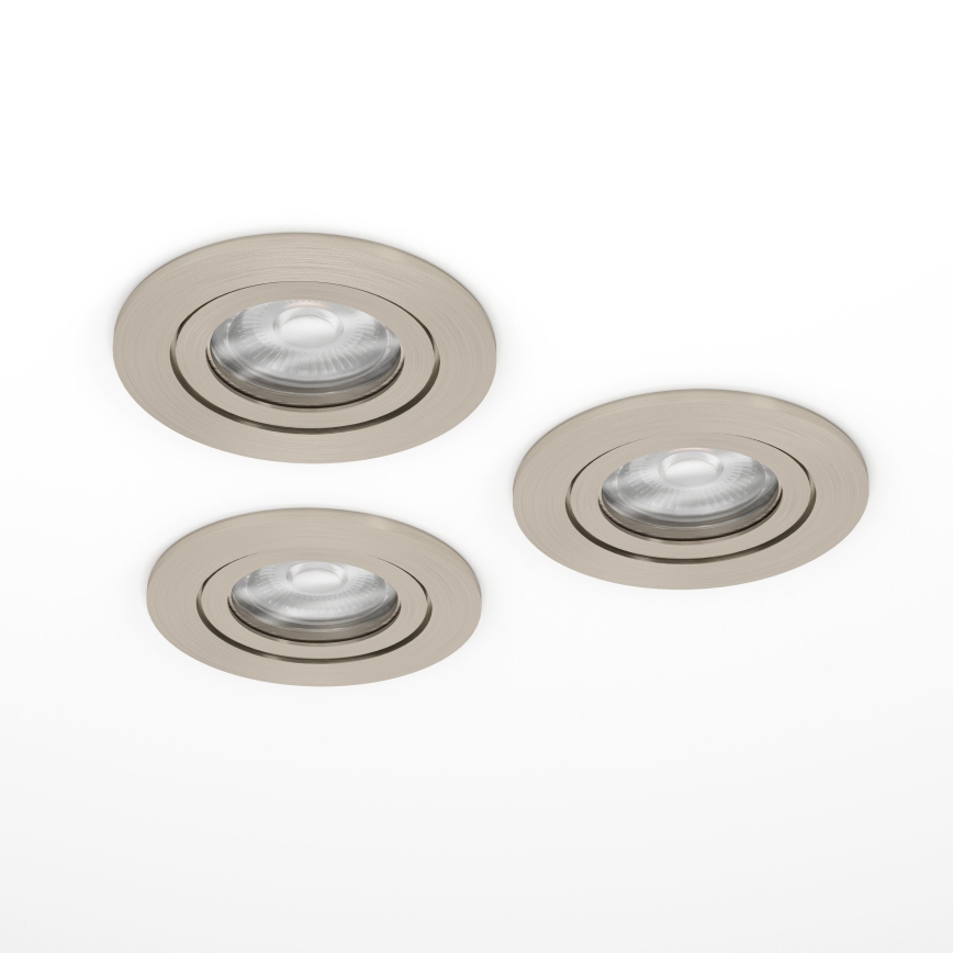 Eglo - 3 darabos LED beépíthető spotlámpa 1xGU10/4,5W/230V matt króm
