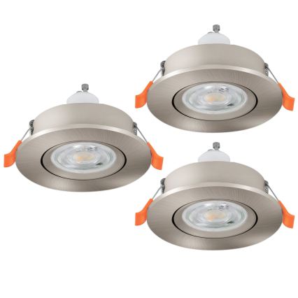 Eglo - 3 darabos LED süllyesztett mennyezeti spotlámpa szett 1xGU10/4,5W/230V matt króm