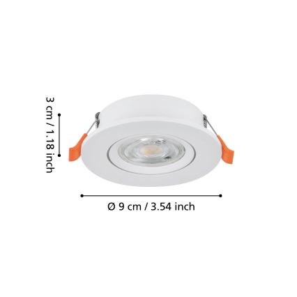 Eglo - Beépíthető mennyezeti spotlámpa LED/4,8W/230V 2700/4000/6500K fehér