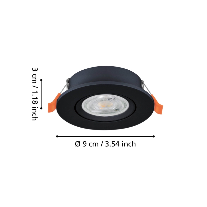 Eglo - LED süllyesztett mennyezeti spotlámpa LED/4,8W/230V 2700/4000/6500K fekete