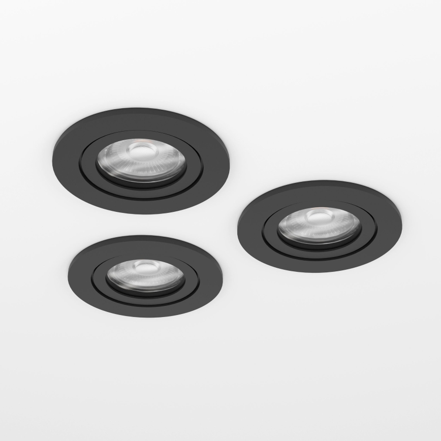 Eglo - Szett 3x LED beépíthető mennyezeti spotlámpa LED/4,8W/230V 2700/4000/6500K fekete
