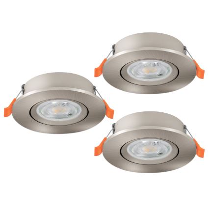 Eglo - 3 darabos LED beépíthető spotlámpa LED/4,8W/230V 2700/4000/6500K matt króm