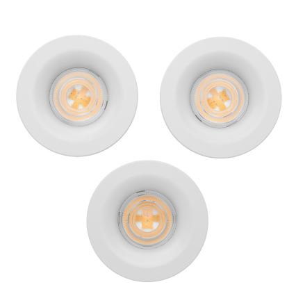 Eglo - SZETT 3x LED fürdőszobai süllyesztett lámpa LED/4,9W/230V 2700/4000/6500K átm. 8,8 cm IP65 fehér