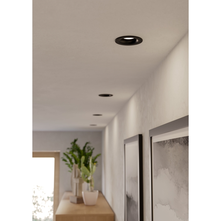 Eglo - LED fürdőszobai beépíthető lámpatest LED/4,9W/230V 2700/4000/6500K Ø 8,8 cm IP65 fekete