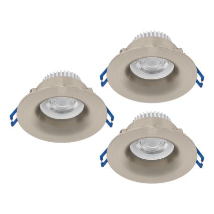 Eglo - 3 darabos készlet süllyesztett LED fürdőszobai lámpatest LED/4,9W/230V 2700/4000/6500K átm. 8,8 cm IP65 matt króm