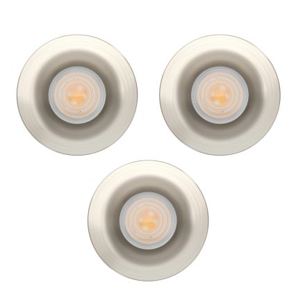 Eglo - 3 darabos készlet süllyesztett LED fürdőszobai lámpatest LED/4,9W/230V 2700/4000/6500K átm. 8,8 cm IP65 matt króm