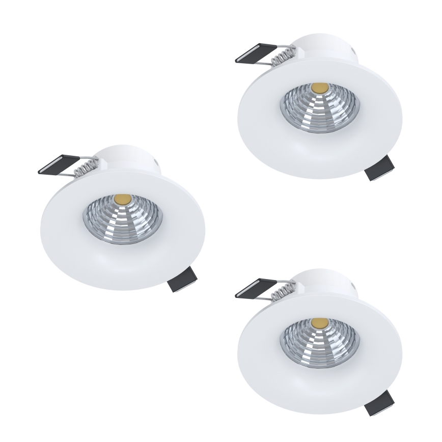 Eglo - 3 db-os készlet, dimmelhető beépíthető lámpatest, LED/4,8W/230V, átm. 8,8 cm, fehér