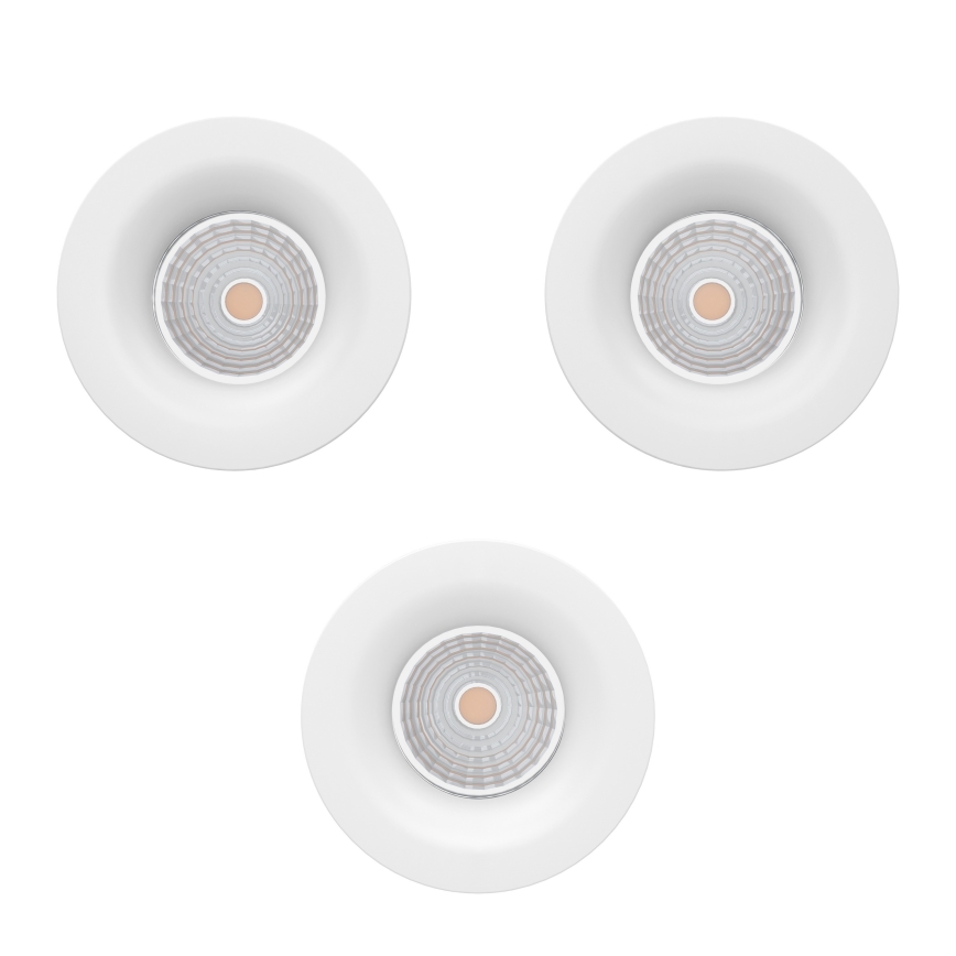 Eglo - 3 db-os készlet, dimmelhető beépíthető lámpatest, LED/4,8W/230V, átm. 8,8 cm, fehér
