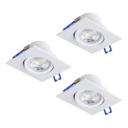 Eglo - 3 darabos szett dimmelhető beépíthető LED lámpa LED/4,8W/230V 8,8x8,8 cm fehér