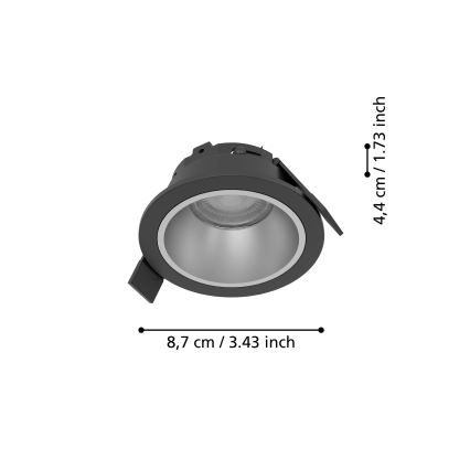 Eglo - LED dimmelhető fürdőszobai süllyesztett mennyezeti lámpa LED/4,8W/230V 2700/4000/6500K IP44 fekete