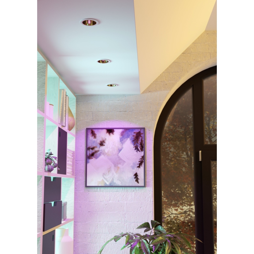 Eglo - LED RGBW fényerő-szabályozható fürdőszobai beépíthető mennyezeti lámpa LED/4,8W/230V 2700-6500K IP44 fehér/arany