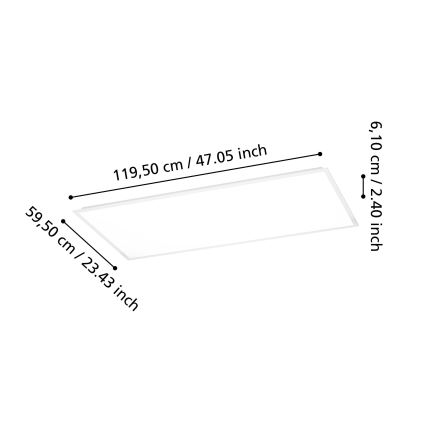 Eglo - Felületre szerelhető LED panel LED/36,5W/230V 2700/4000/6500K 120x60 cm fehér