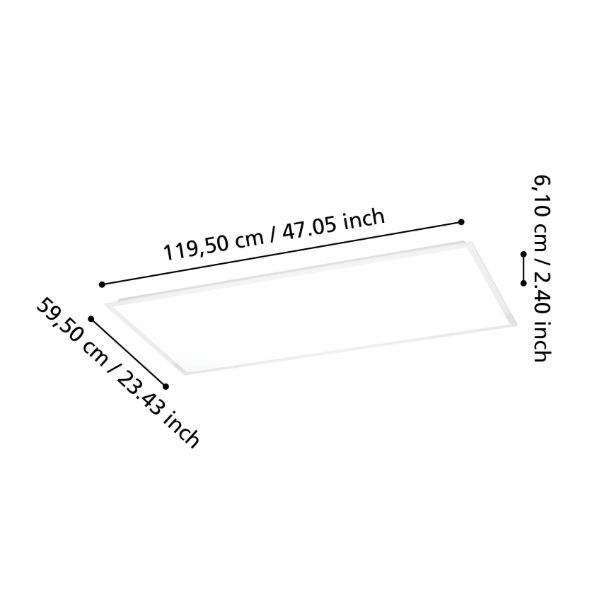 Eglo - Felületre szerelhető LED panel LED/36,5W/230V 2700/4000/6500K 120x60 cm fehér