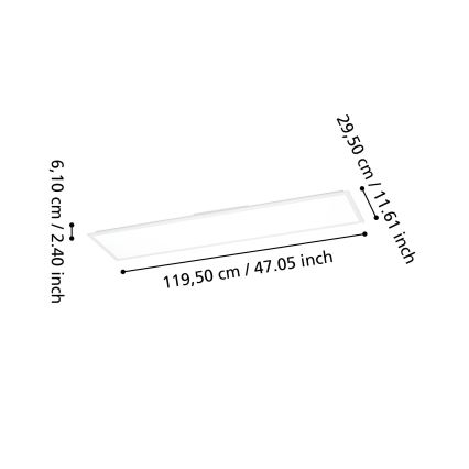 Eglo - LED fényerőszabályozható felületre szerelhető panel LED/33,5W/230V 2700-6500K 120x30 cm fehér + távirányító
