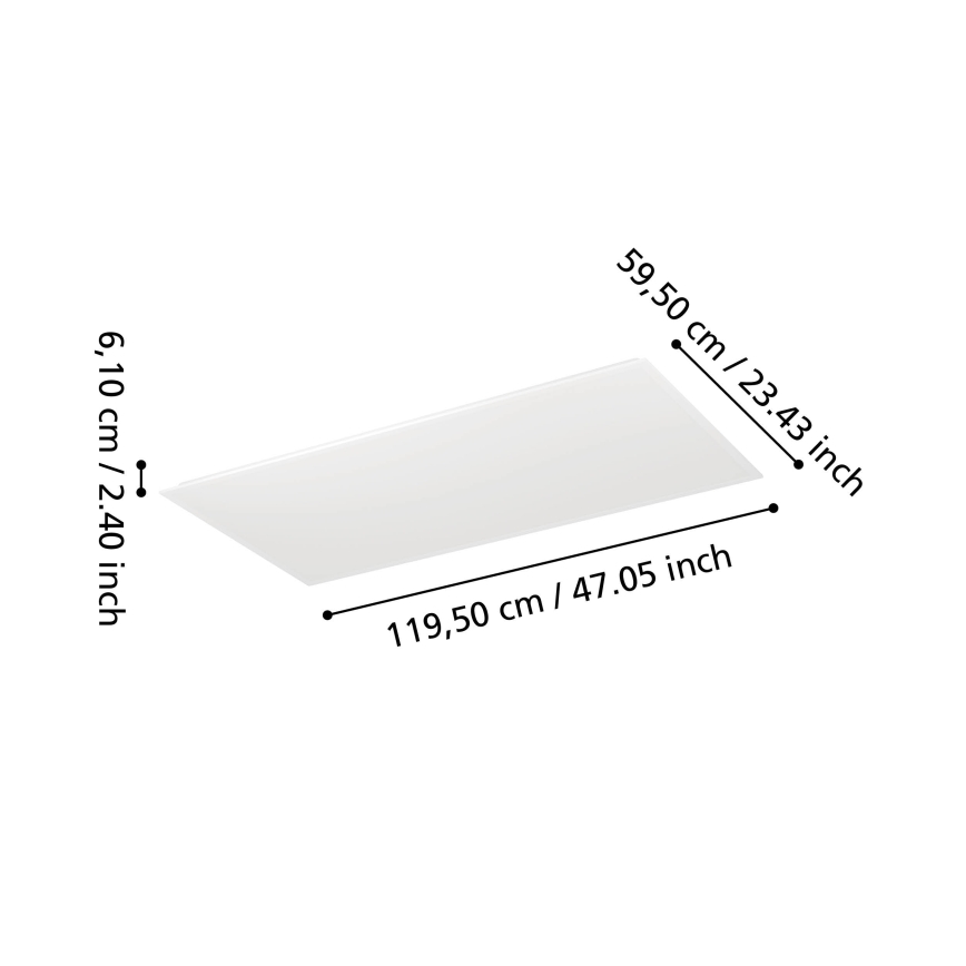 Eglo - Dimmelhető felületre szerelhető LED-panel LED/35,5W/230V 2700-6500K 120x60 cm fehér + távirányító