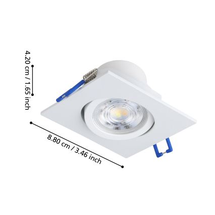Eglo - SZETT 3x LED fényerőszabályozható süllyesztett mennyezeti lámpa LED/6,4W/230V 8,8x8,8 cm fehér