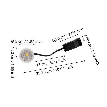 Eglo - LED fényerőszabályozható modul LED/4,8W/230V 2700K