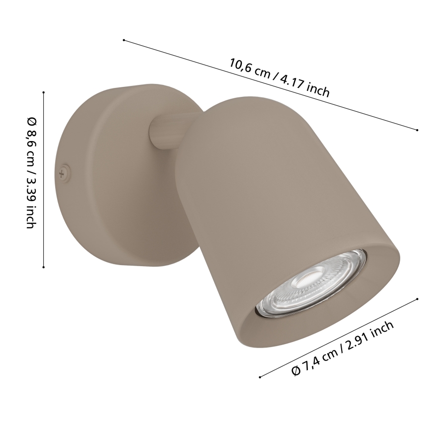 Eglo - Fali spotlámpa 1xGU10/5W/230V bézs