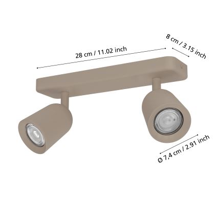 Eglo - Spotlámpa 2xGU10/10W/230V bézs