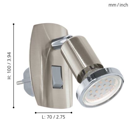 Eglo - LED konnektoros lámpa 1xGU10/2,8W/230V matt króm