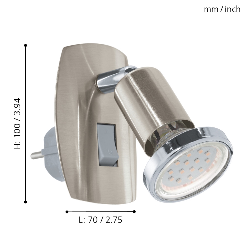Eglo - LED konnektoros lámpa 1xGU10/2,8W/230V matt króm
