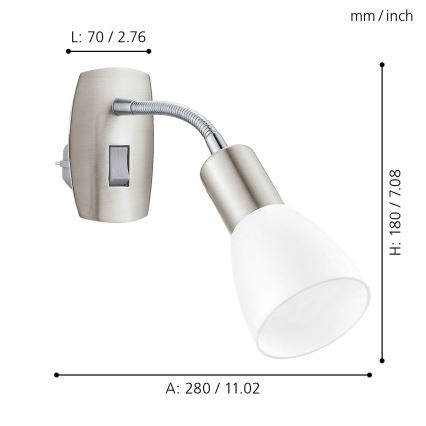 Eglo - Konnektorba dugható fali lámpa 1xE14/5W/230V matt króm