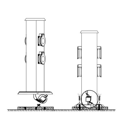 EGLO - Kültéri csatlakozós oszlop zöld SCHUKO IP44