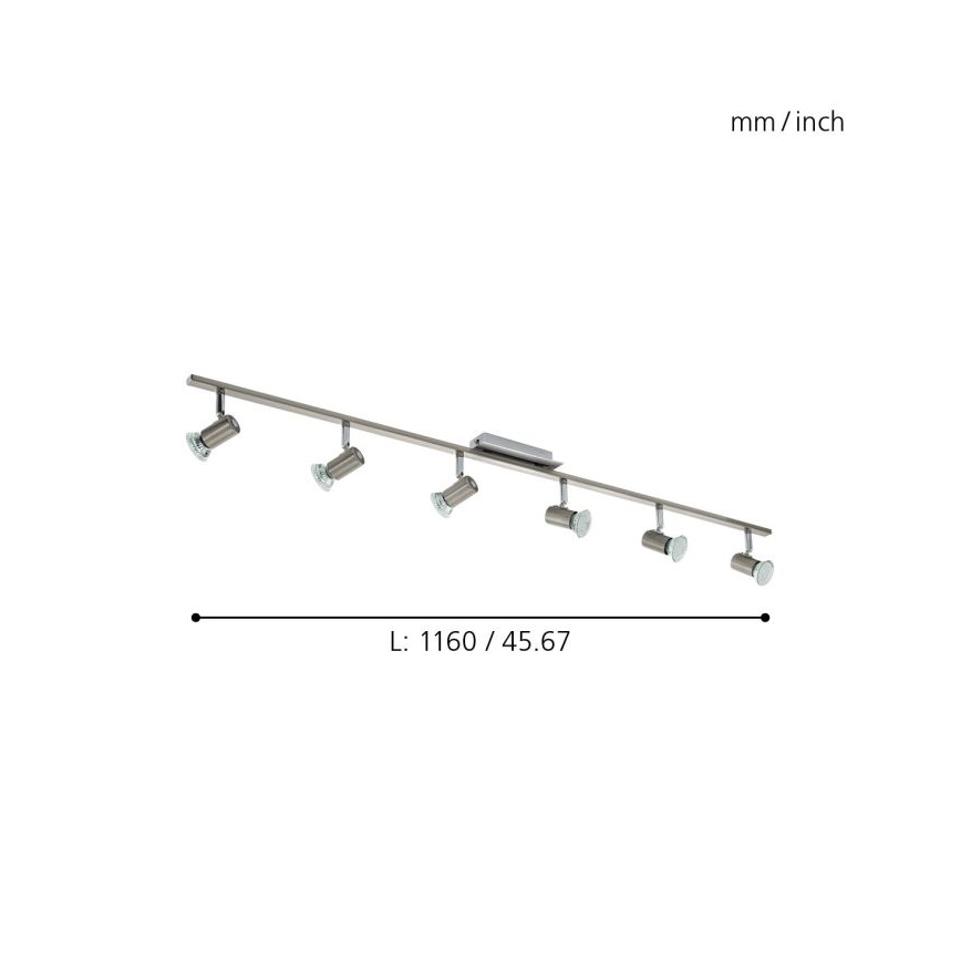 Eglo - fali/mennyezeti lámpa 6xGU10/LED/3W