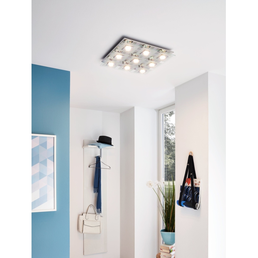 Eglo - LED Mennyezeti lámpa 9xGU10/3W/230V