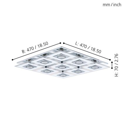 Eglo - LED Mennyezeti lámpa 9xGU10/3W/230V