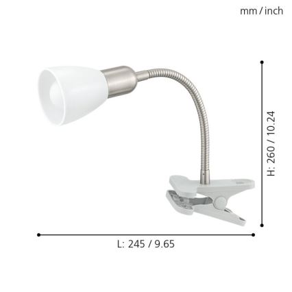 Eglo 92932 - DAKAR 3 LED csíptetős lámpa 1xE14/4W/230V