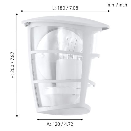 Eglo - LED Kültéri fali lámpa 1xE27/8,5W/230V IP44