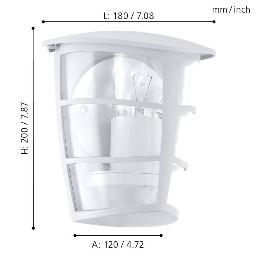Eglo - LED Kültéri fali lámpa 1xE27/8,5W/230V IP44