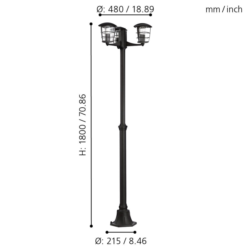 Eglo 93409 - Kültéri lámpa ALORIA 3xE27/60W/230V  IP44