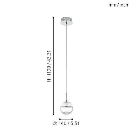 Eglo - LED függeszték 1xLED/5W/230V