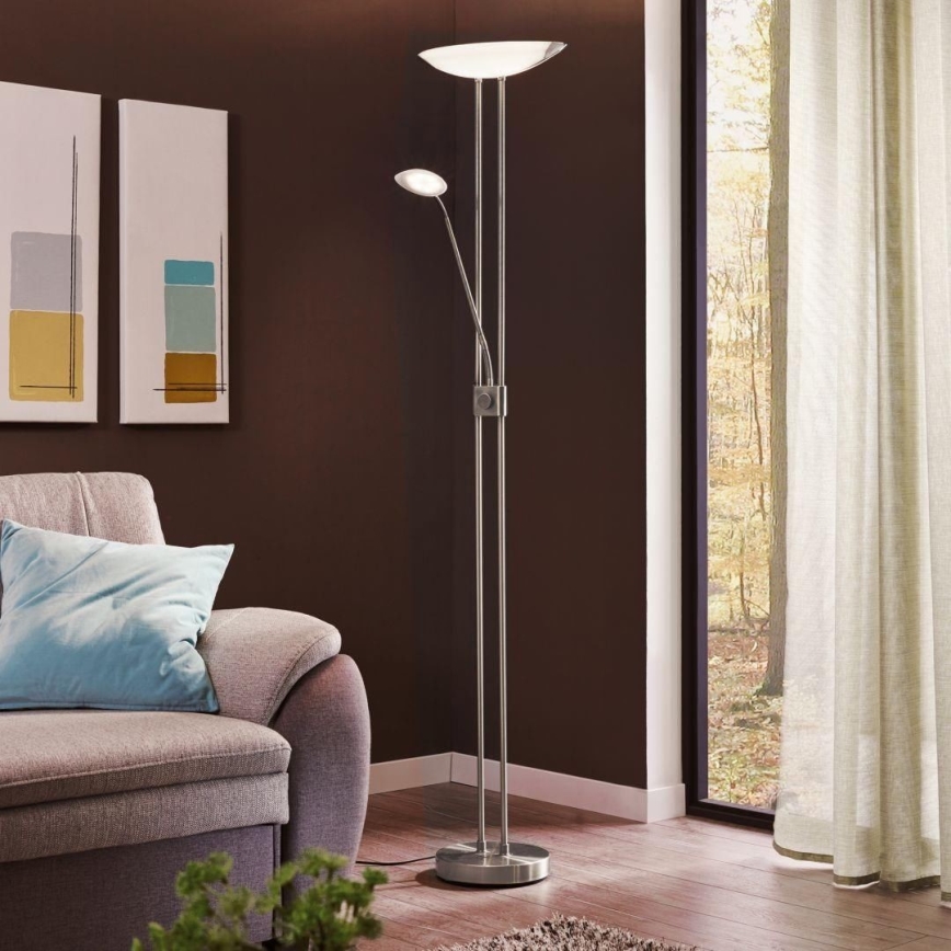 Eglo - LED Dimmelhető állólámpa LED/20W + LED/2,5W fényezett króm