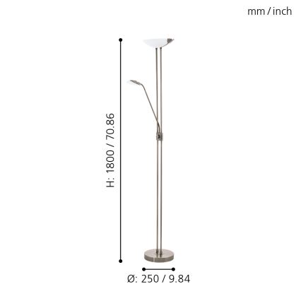 Eglo - LED Dimmelhető állólámpa LED/20W + LED/2,5W bronz