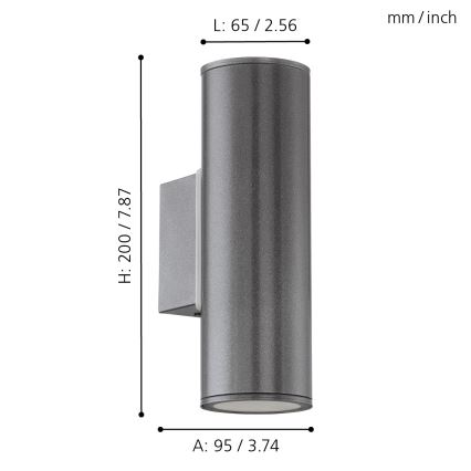 Eglo - LED-es kültéri lámpa 2xGU10/3W/230V
