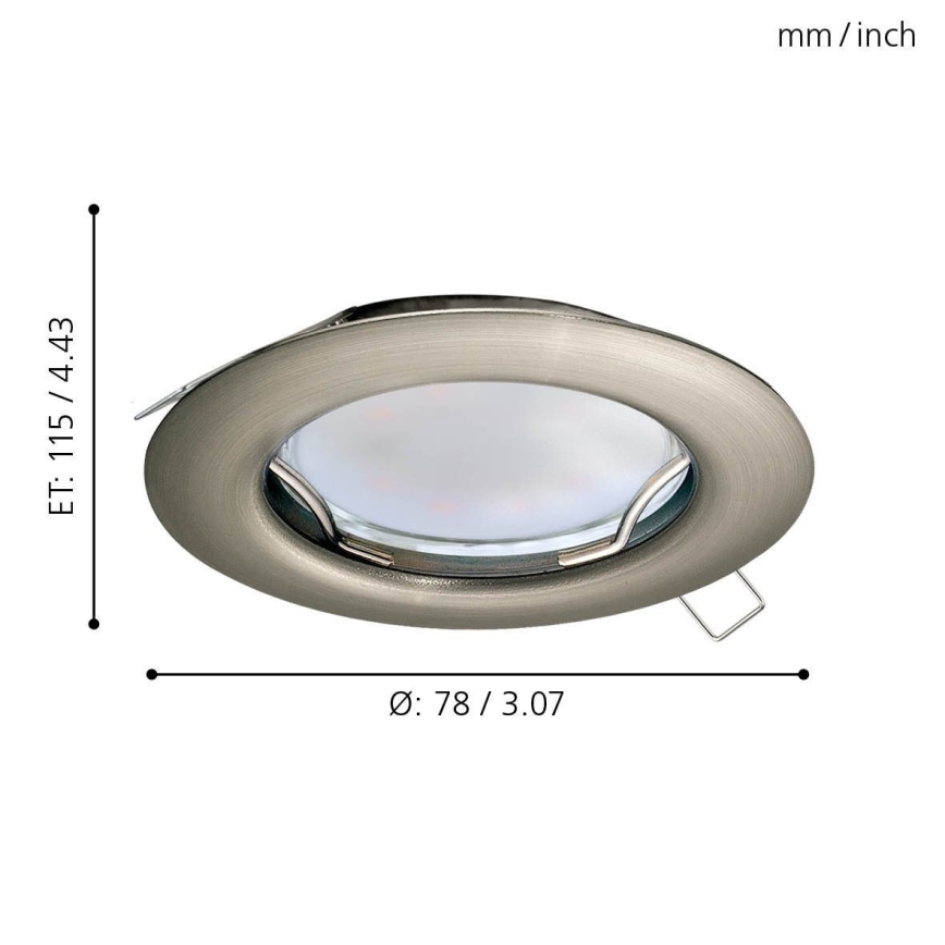 Eglo - 3 darabos LED beépíthető spotlámpa PENETO 1xGU10-LED/3W/230V