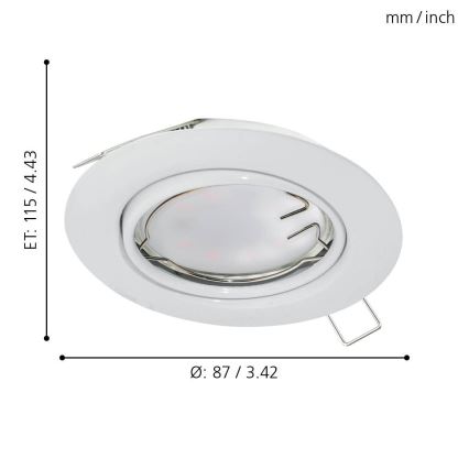 Eglo - LED Beépíthető lámpa 1xGU10-LED/5W/230V